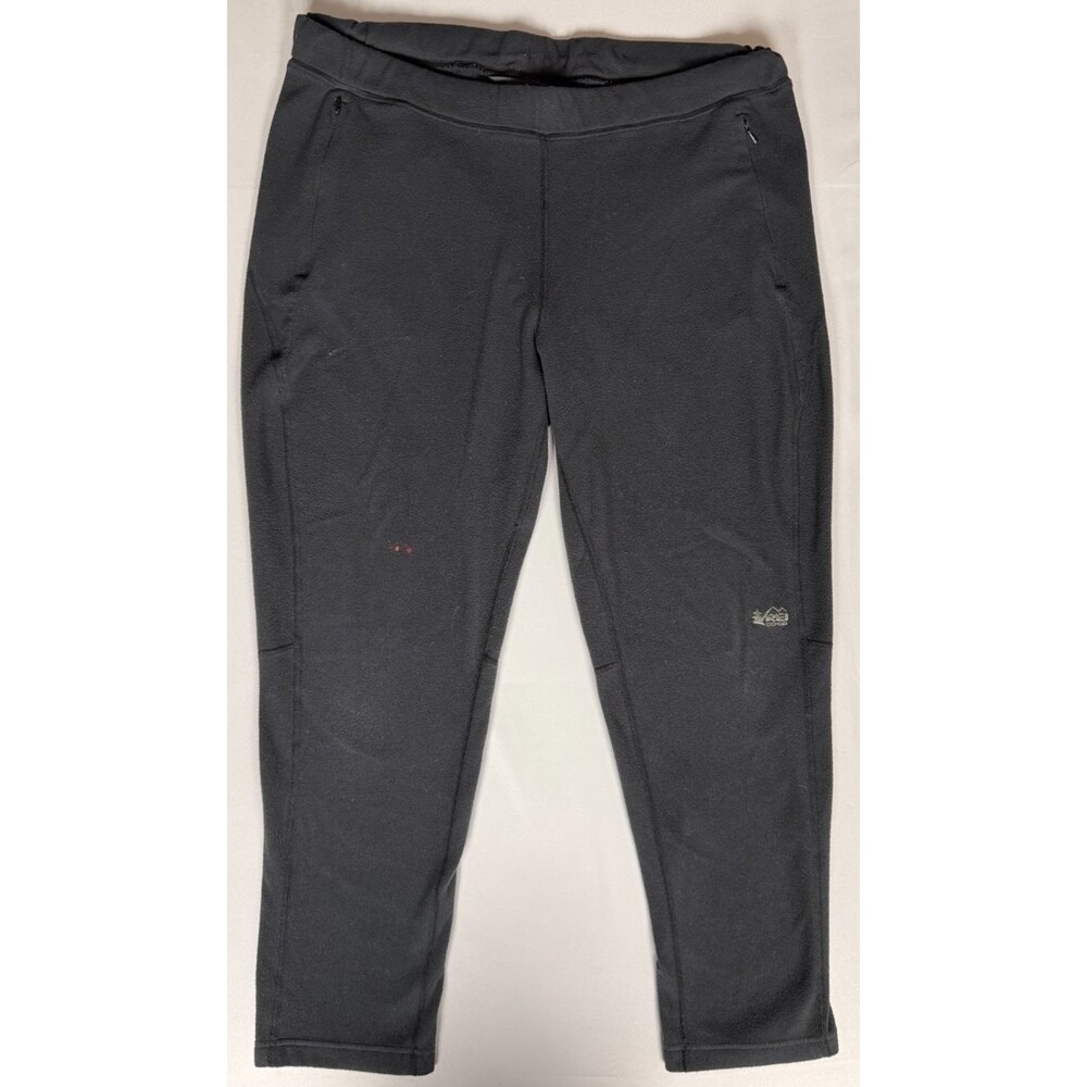 REI Co-op Fleece Pants Women XL Petite Charcoal Zip Pockets Drawstring 2017